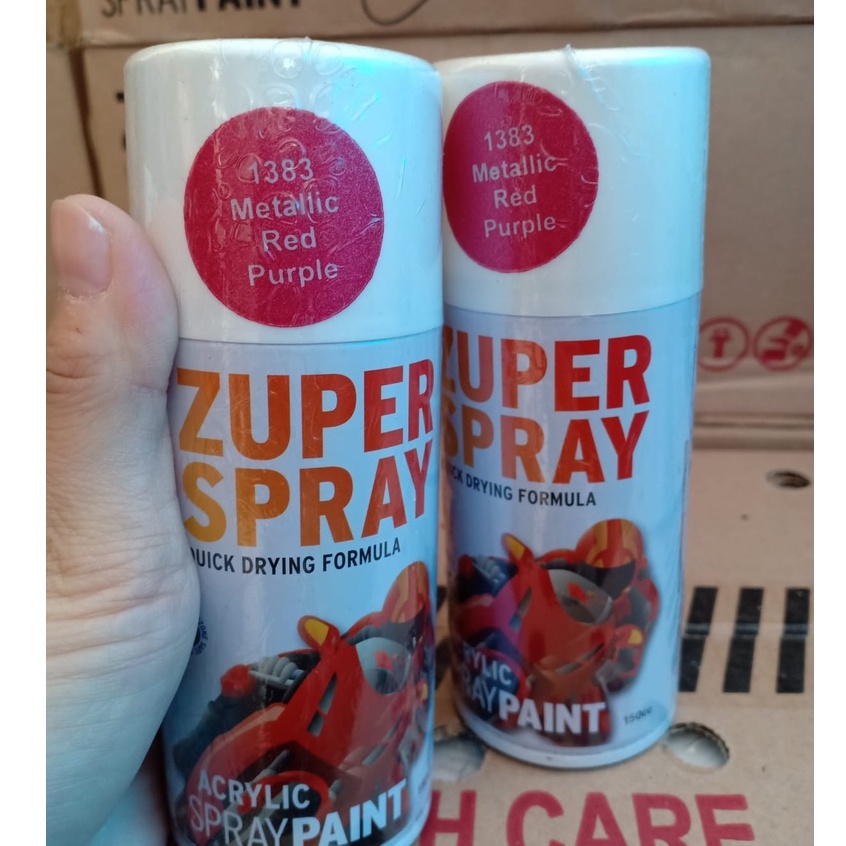 Zuper Spray Paint Pilok Pilox Warna Metallic Red Purple (P 1383) 150cc/150ml