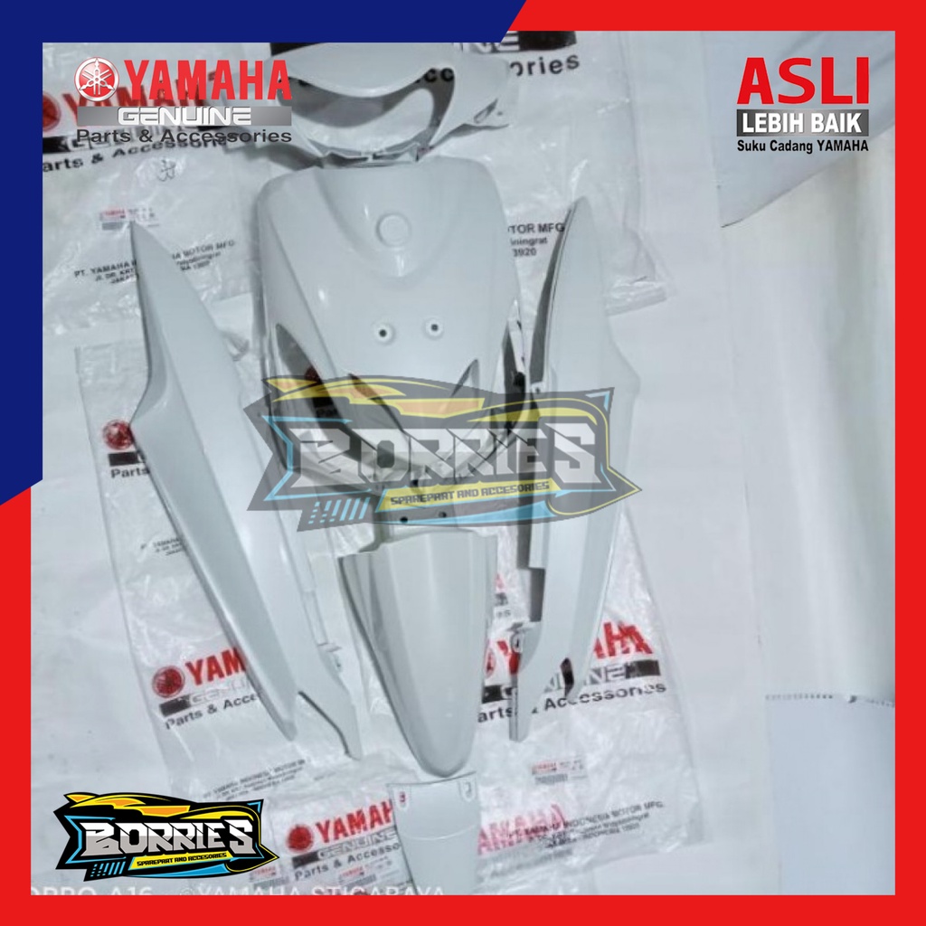 COVER BODY PAKET FULL SET BODY HALUS MIO SMILE PUTIH ORIGINAL YAMAHA