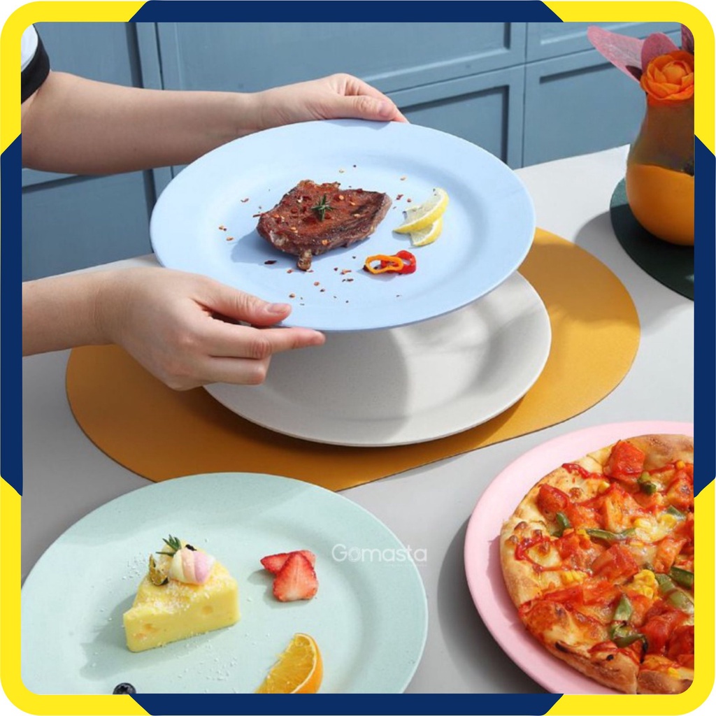 Murah Lebay GO-P07 Piring Makan Saji Gandum Wheat Straw / jerami gandum 25 cm