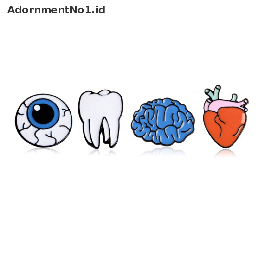 [AdornmentNo1] Warna Tetes Minyak Organ Manusia Bros Korsase Otak/Mata/Gigi/Jantung Bros Aksesoris [ID]