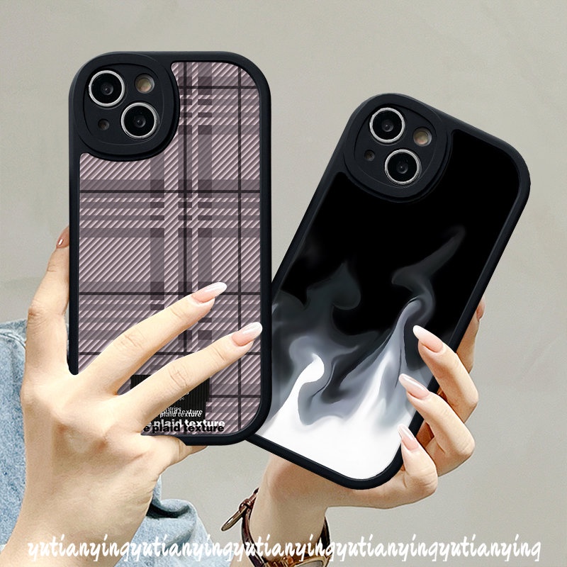 Couple Case Realme C53 C30 C35 C55 C31 10 Pro Plus C12 C2 C20 C11 7i 6s 9i 5 6i 5i 10 C25Y C25s 8 C15 6 8i 10 8Pro C20A C3 C21 GT C21Y C17 C17 Flame Hitam Ungu Sarung Checkerboard