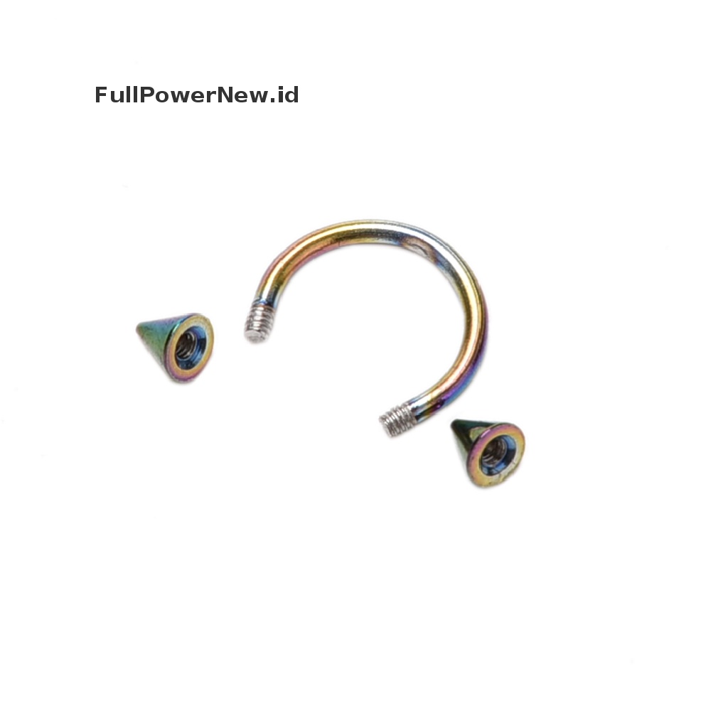 Power 1X Stainless Steel Perhiasan Tubuh Tapal Kuda Hidung Septum Bibir Cincin New ID