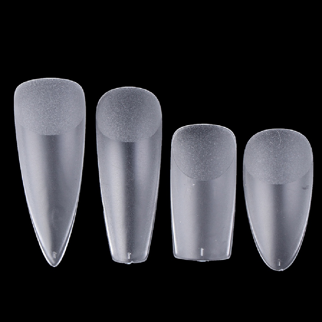 Power 100Pcs Full Cover Frosted Dan No Trace Kuku Palsu Kuku Buatan Art Tips Tools ID