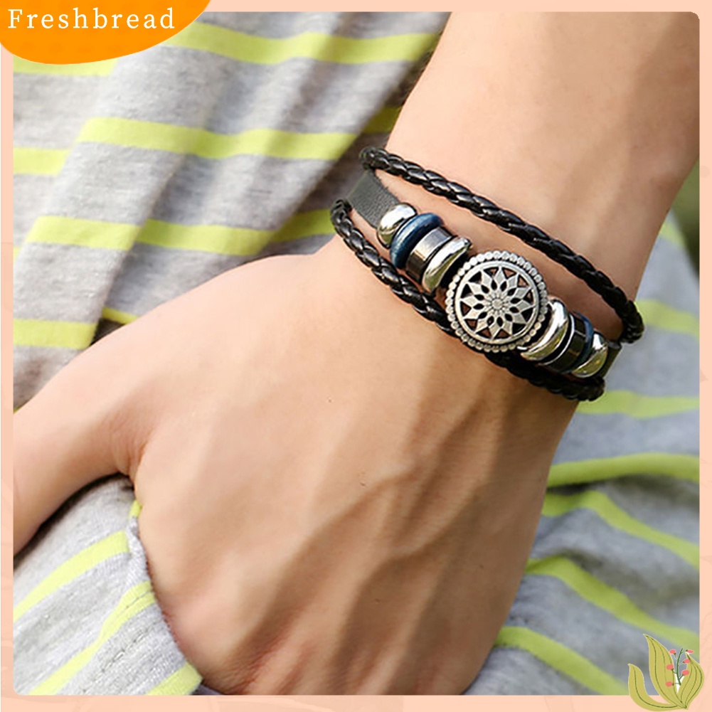 {In Stock} Wanita Pria Kulit Imitasi Lucu Keren Dikepang Cuff Gelang Perhiasan Punk Wristband
