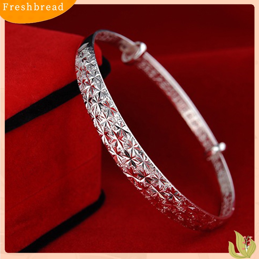 {In Stock} Wanita Fashion Bintang Ukir Cuff Bangle Gelang Hadiah Perhiasan Pertunangan Pernikahan