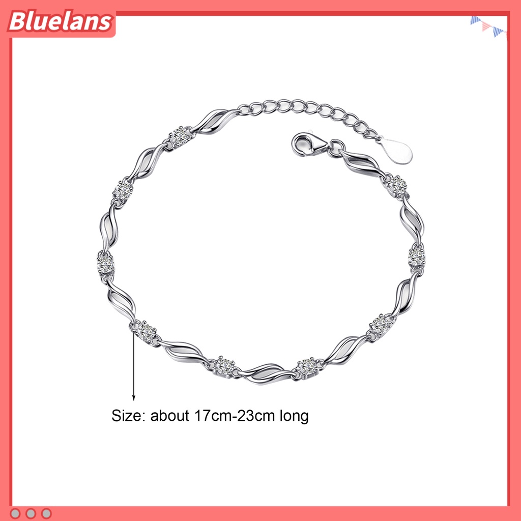 {In Stock} Gelang Bangle Rantai Wanita Berlian Imitasi Berkilau Menarik Dapat Disesuaikan Untuk Pacaran