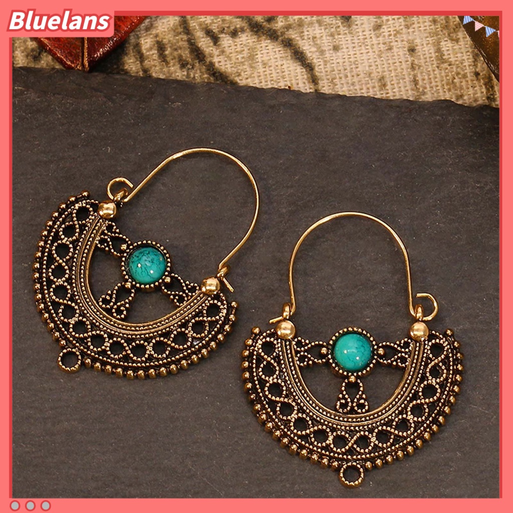 {In Stock} 1pasang Hiasan Telinga Bentuk Air Terjun Gaya Bohemia Ultra-Ringan Gantung Panjang Vintage Drop Earrings Untuk Wanita