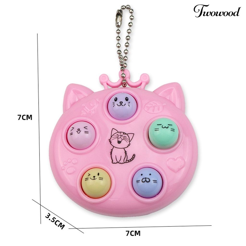 Twowood Konsol Game Liontin Latihan Koordinasi Mainan Puzzle Kartun Lucu Mini Ornamen Penghilang Stress Berukuran Saku Mendera-a-mole Kunci Cincin Mini Dekompresi Mainan Hadiah Tahun Baru