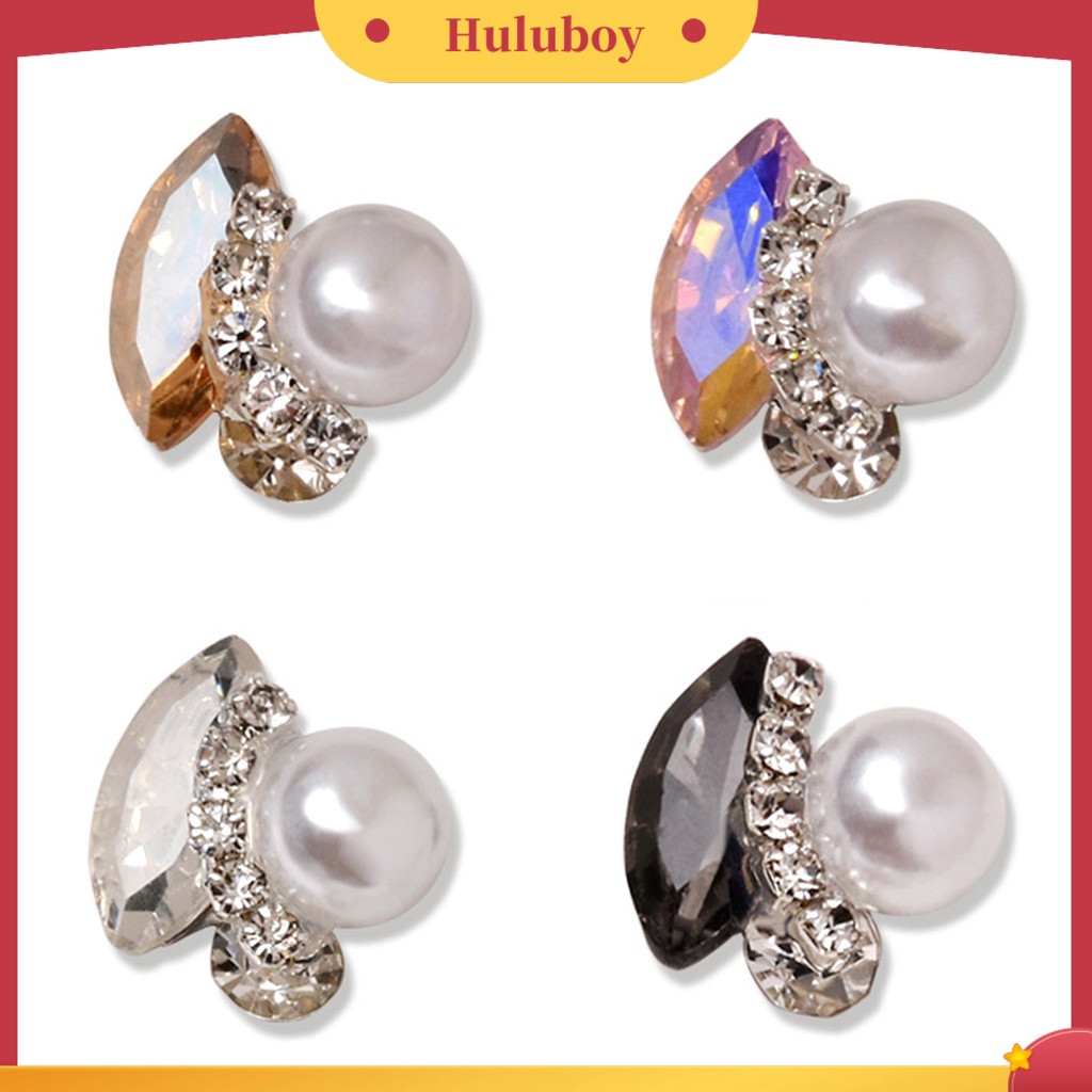 {In Stock} 5 Pcs Kuku Berlian Imitasi Mengkilap Glitter Tiga Dimensi Berkilau DIY Faux Kristal Mata Kuda Besar Mutiara Imitasi Rantai Kuku Dekorasi Wanita Pasokan