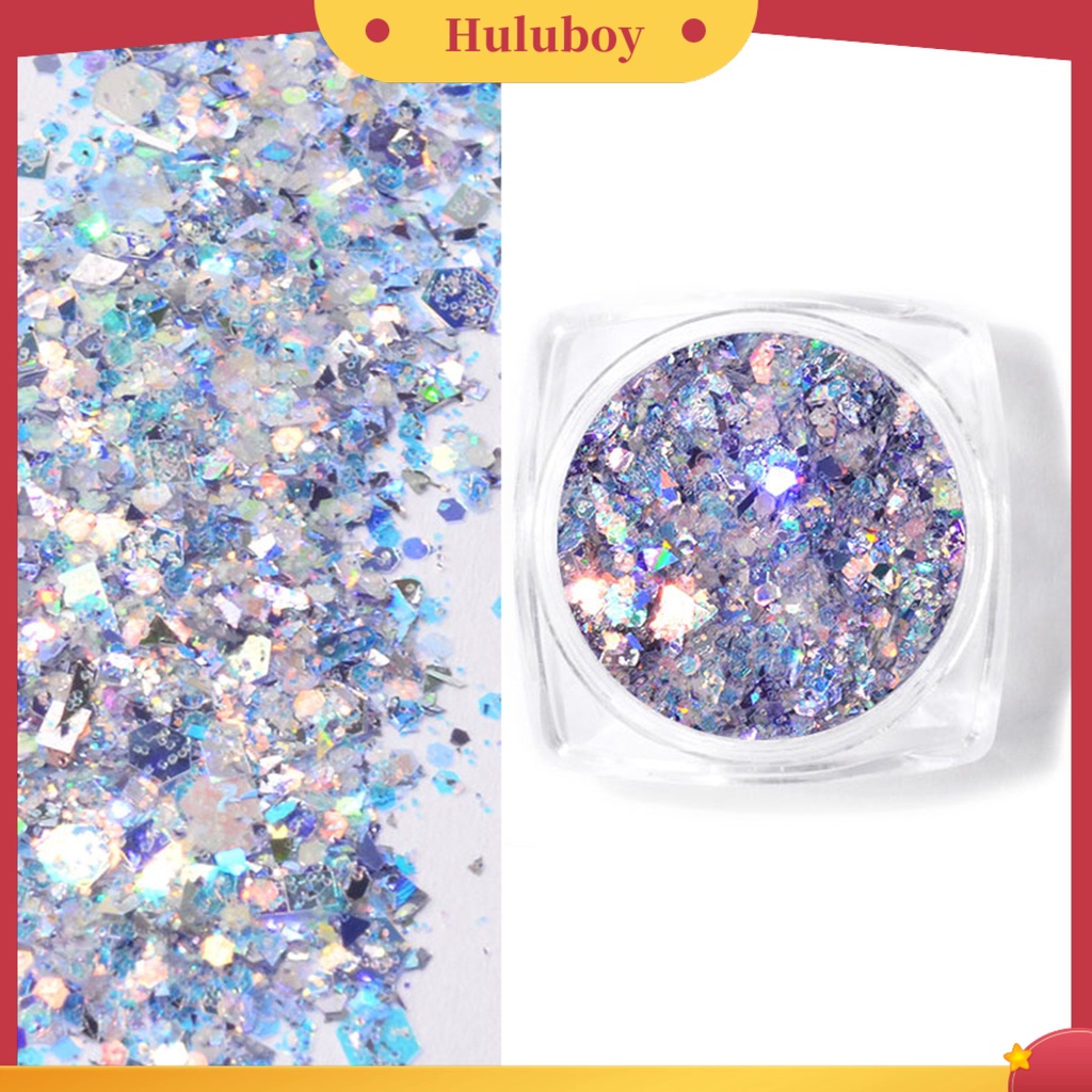 {In Stock} 1toples Kuku Glitter Serpihan Hexagon Berbentuk Ultra-Tipis Anti-Retak Warna Campur Sequin Nails Art Dekorasi Serpihan Untuk Kecantikan