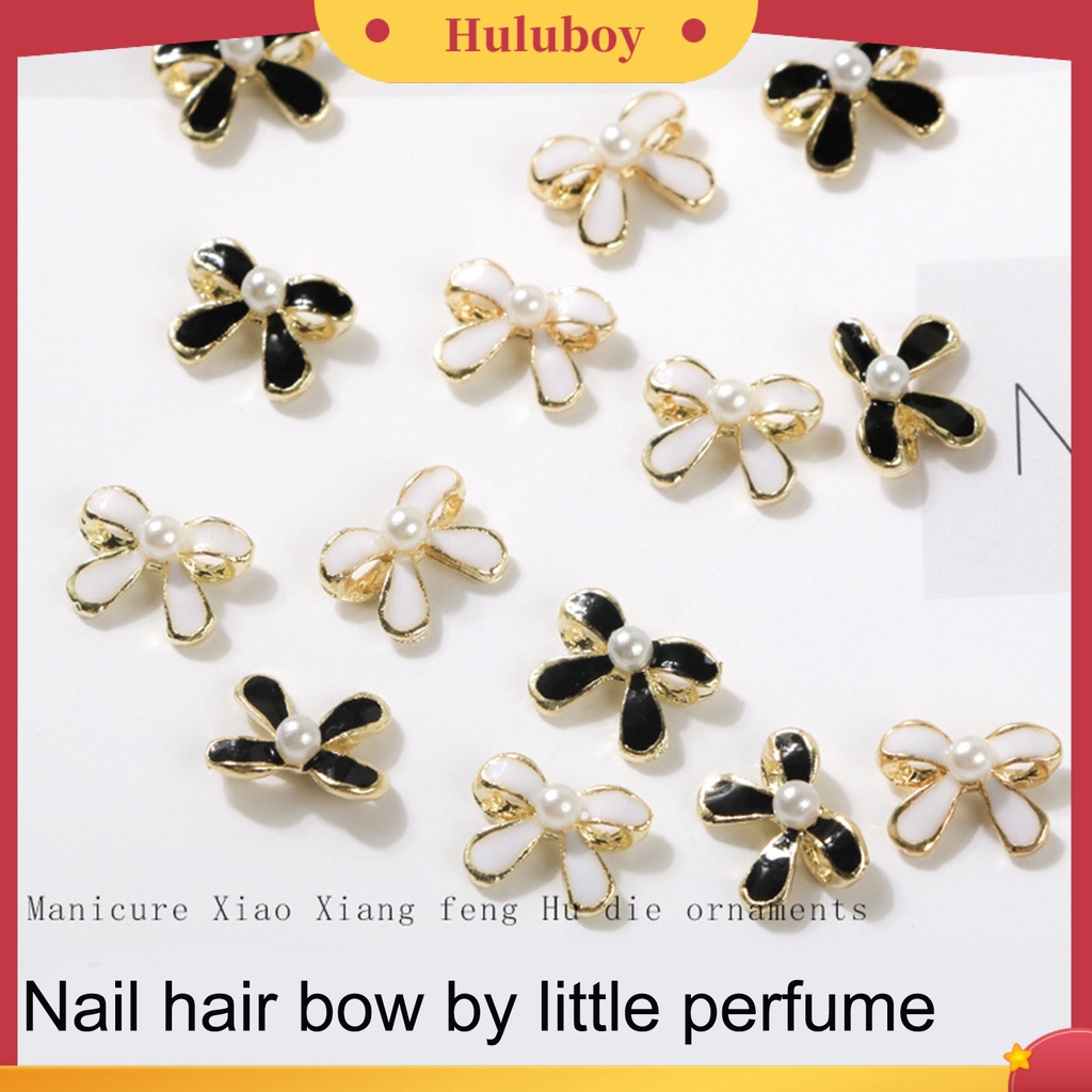{In Stock} 10Pcs Ornamen Kuku Bentuk Unik Desain Mutiara Imitasi Warna Vibrant Menakjubkan Efek Visual 3D Bow-knot Nail Charms Ornamen Perhiasan Manicure Untuk Salon Kuku