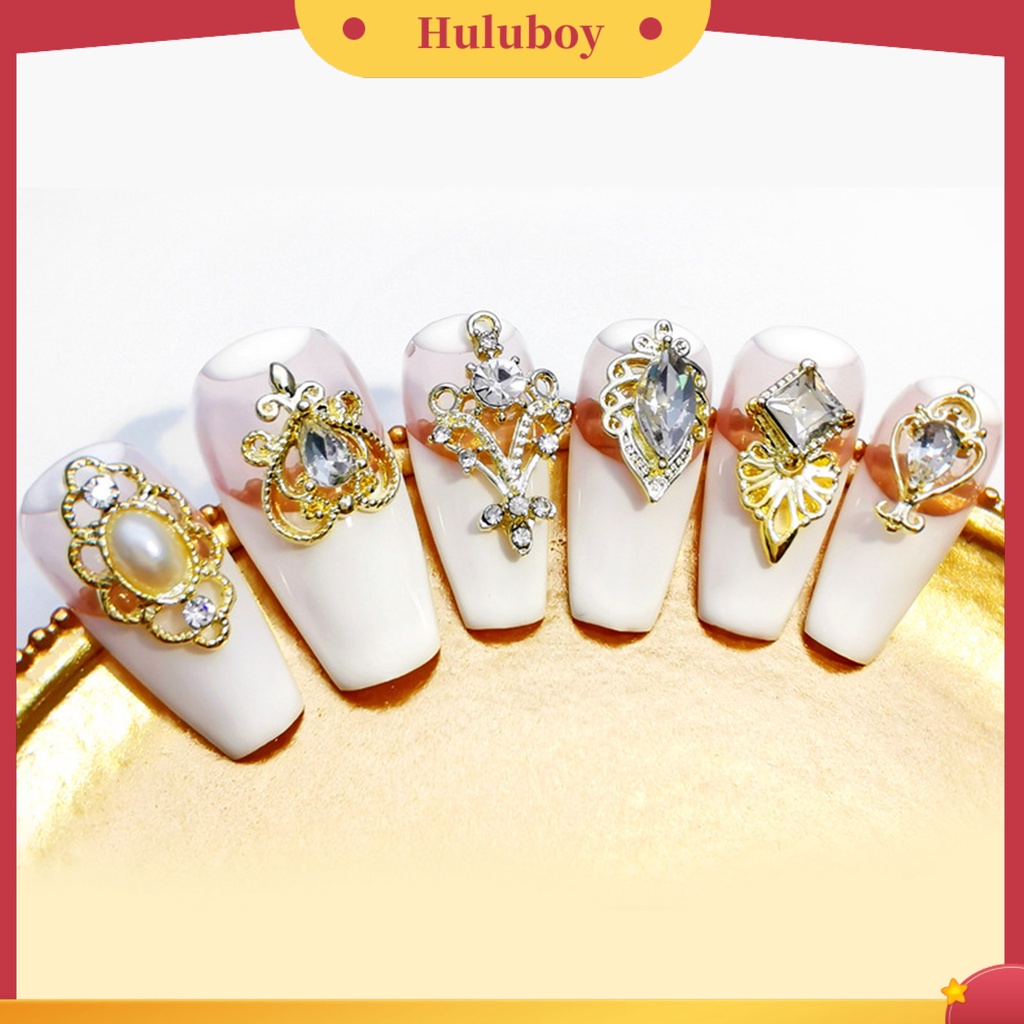 {In Stock} 10Pcs Perhiasan Kuku Retro Warna Cerah Tahan Luntur Mengkilap Efek Visual Aplikasi Lebar Logam Hias Kristal Imitasi Gaya 3D Nail Art Dekorasi Perlengkapan Kuku