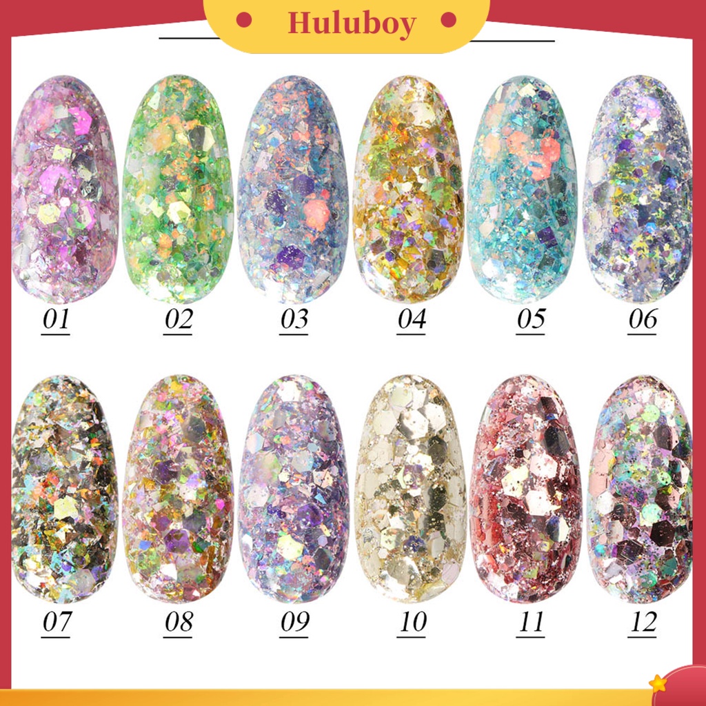 {In Stock} Glitter Kuku Bentuk Tidak Teratur Hologram Fashion Laser Sequin Bubuk Untuk Pesta