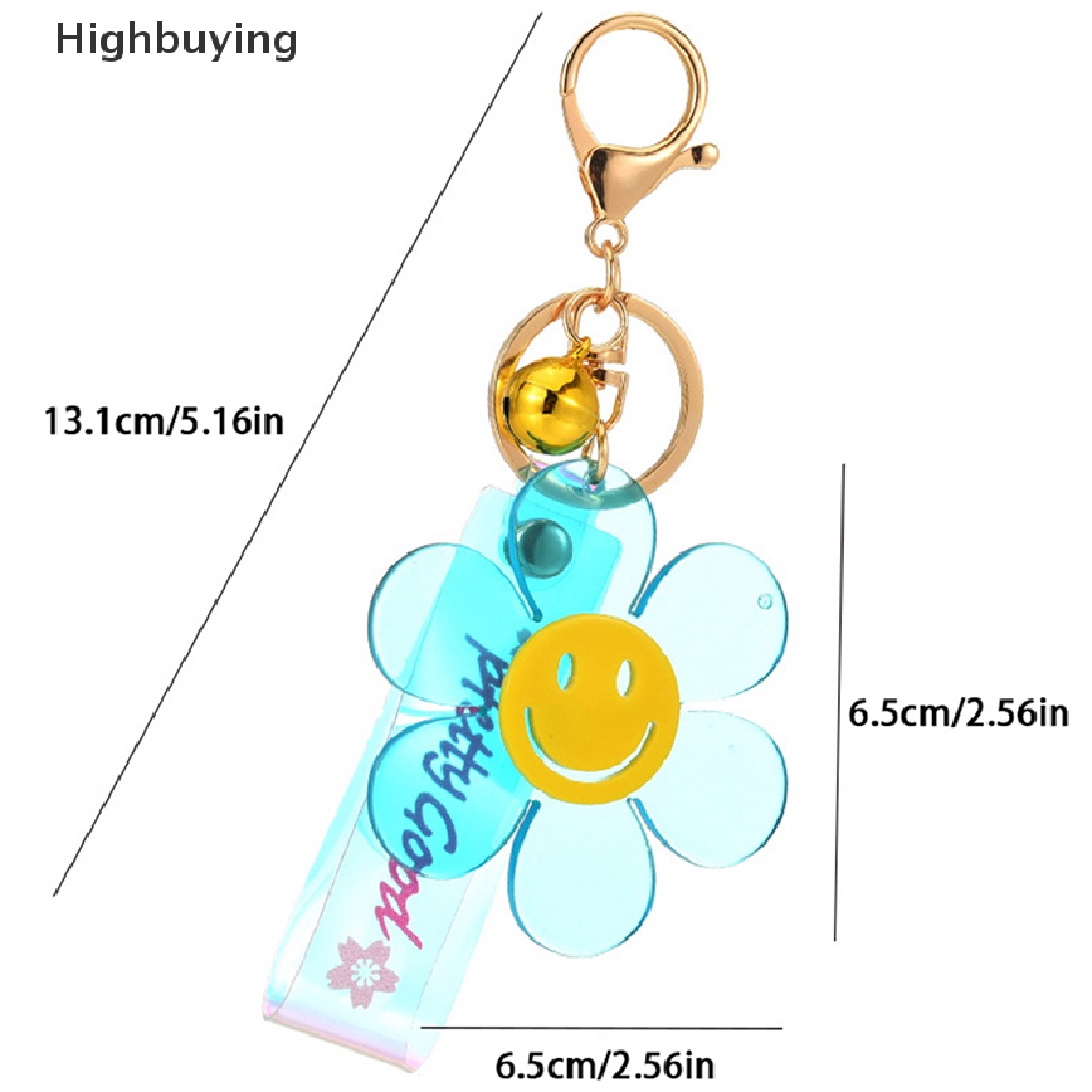 Hbid Kreativitas Lucu Bunga Matahari Aksesoris Akrilik Gantungan Kunci Perhiasan Kecil Wanita Gantungan Kunci Cincin Tas Mobil Pesona Liontin Glory