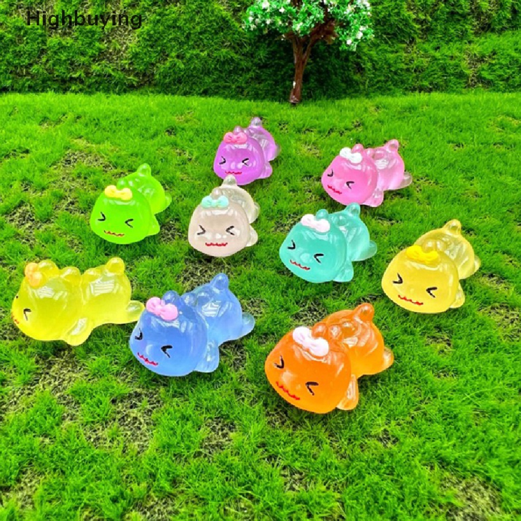 Hbid 5pcs Patung Mini Bercahaya Glow In The Dark Mainan Boneka Angka Ornamen Micro-Landscape Set Resin Craf Glory