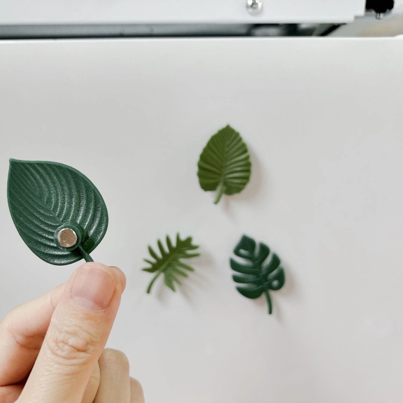 4pcs Magnet Kulkas Tanaman Untuk Dekorasi Kulkas Dapur Green LeafFridge Kitchen Decoration Accessories Daun Mini Gadget Dapur Dekorasi Rumah Sticker Kulkas