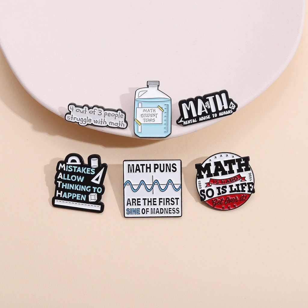 I Love Math Enamel Pin Kreatif Math Akademik Bros Lencana Kerah Pin Sicence Perhiasan Aksesoris Hadiah Untuk Teman Siswa