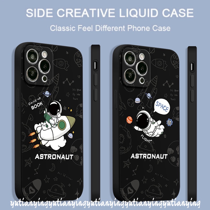 Casing Kartun Lucu Tepi Lurus Redmi A1 9T 9A 9 12C 10 9C NFC Note11 9 8 10 10 Pro Plus 10s 10Pro Poco M4 F4 M5 M3 Pro F3 X3 Pro 10 M3 MI 11 Lite 10T Space Astronot Soft Cover