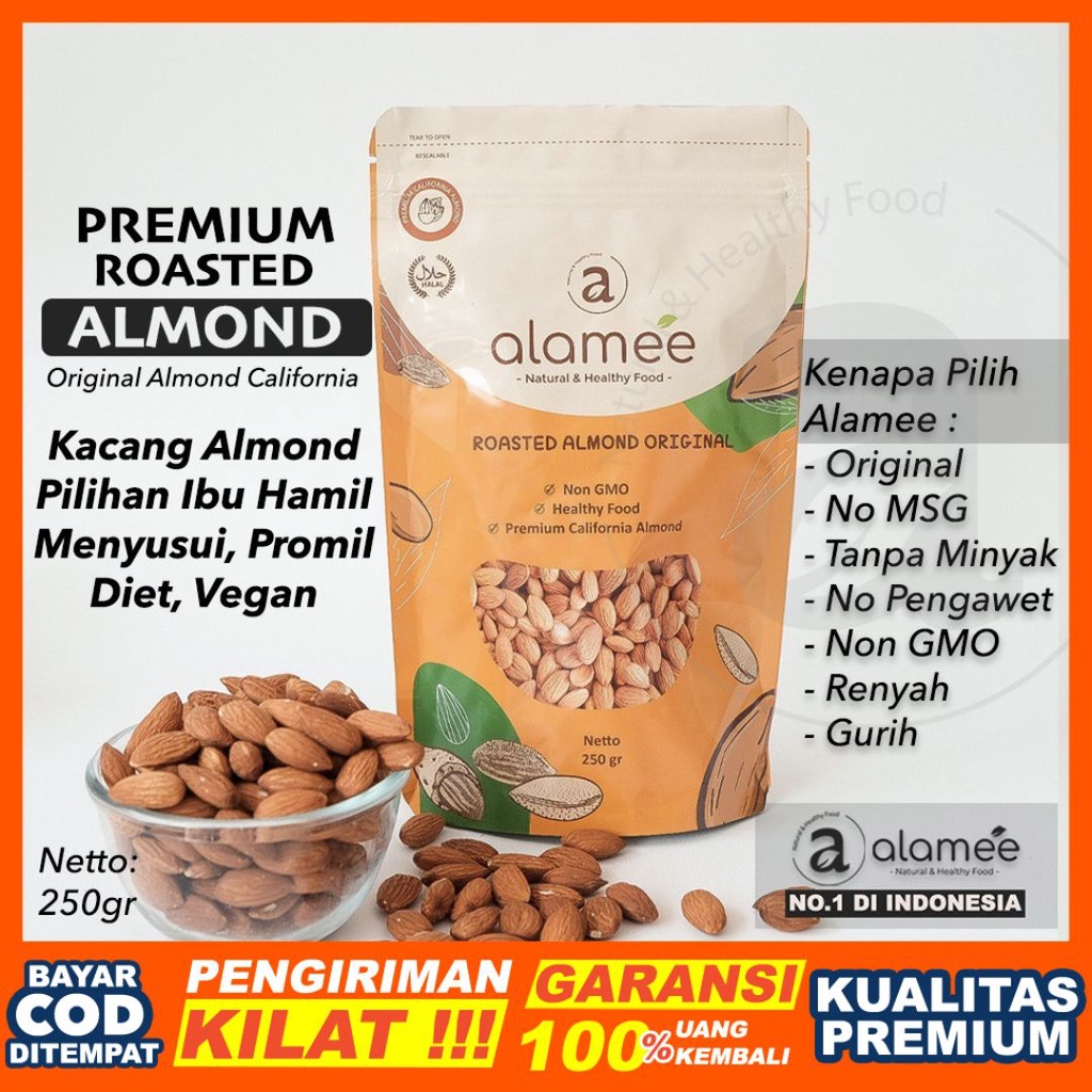 

[Ready-Stock] KACANG ALMOND PANGGANG ROASTED CALIFORNIA ASI BOOSTER PELANCAR IBU MENYUSUI PENGUAT IBU HAMIL 250GR