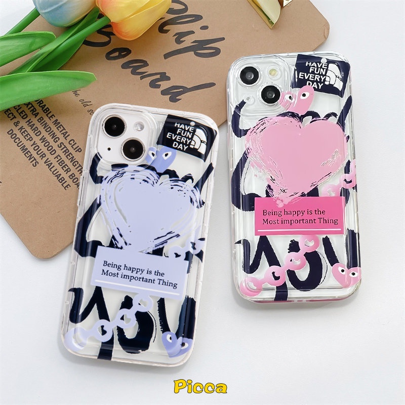 Oppo A95 A15 A16 A17 A5s A9 A74 A77s A3s A57 A31 A7 A5 A1K A92 A16s A12E A77 A53 A52 A17K A16K A54 A55 A12 A16E Trendy Comme des Garcons Love Hati Bening Shockproof Airbag Case