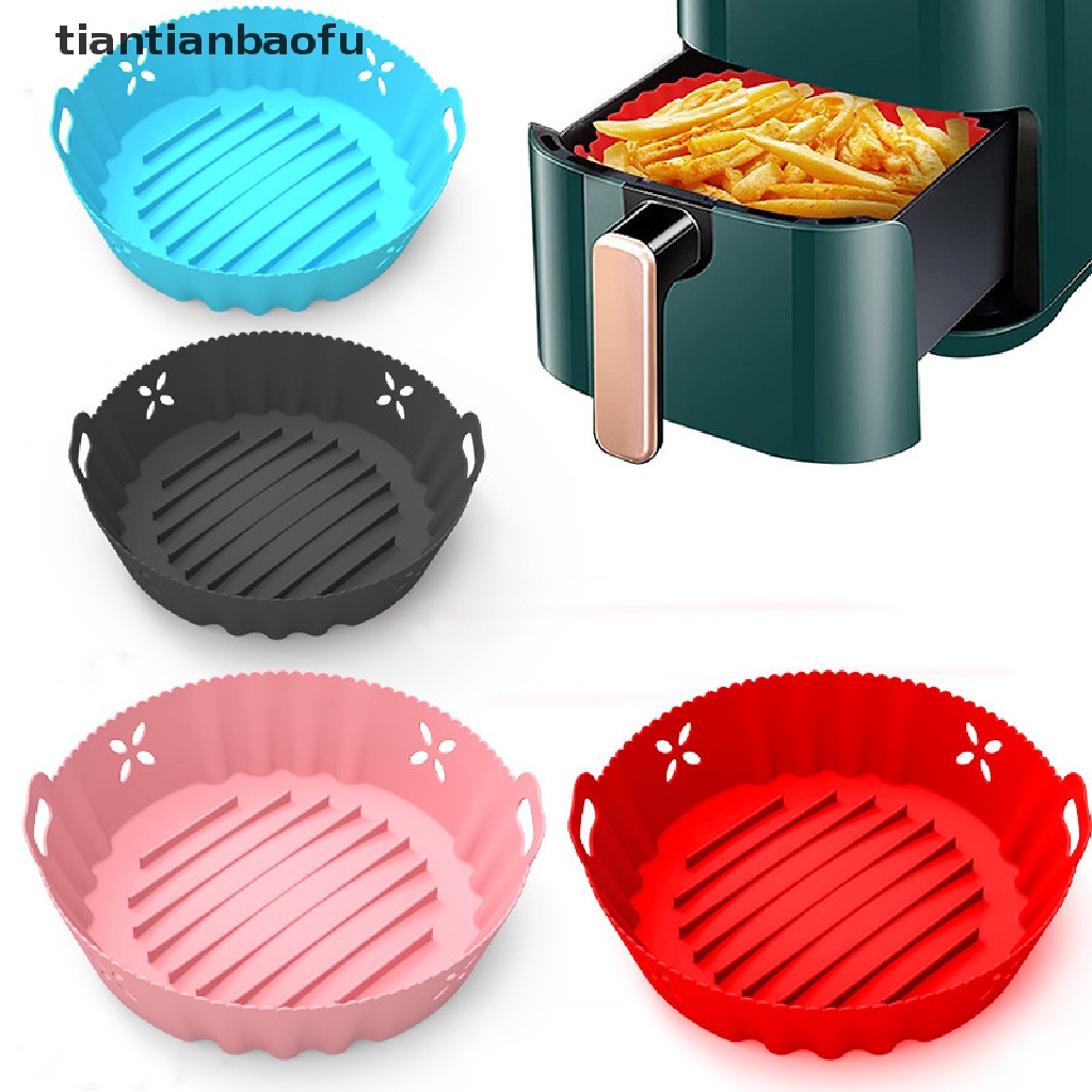 [tiantianbaofu] Air Fryers Oven Baking Tray Fried Chicken Basket Mat AirFryer Silicone Pot Persegi Panjang Pengganti Alat Panggang Pan Aksesoris Butik