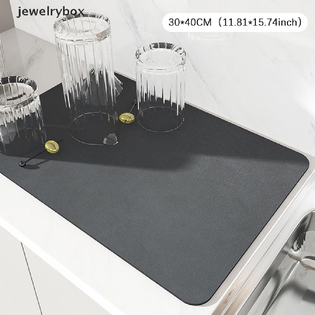 [jewelrybox] Drain Pad Rubber Dish Drying Mat Super Absorbent Drainer Mats Peralatan Makan Botol Karpet Alat Makan Dapur Tatakan Butik