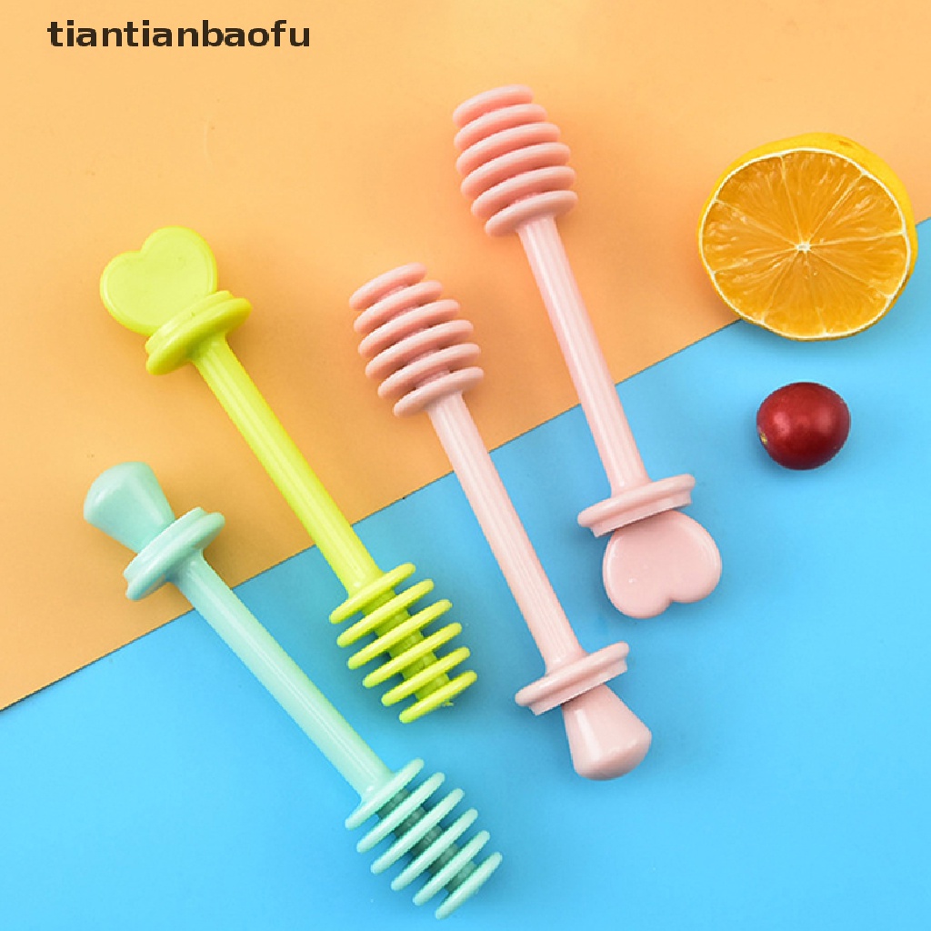 [tiantianbaofu] Stir Bar Madu Plastik Pengaduk Madu Praktis Mixing Stick Jar Sendok Peralatan Dapur Butik