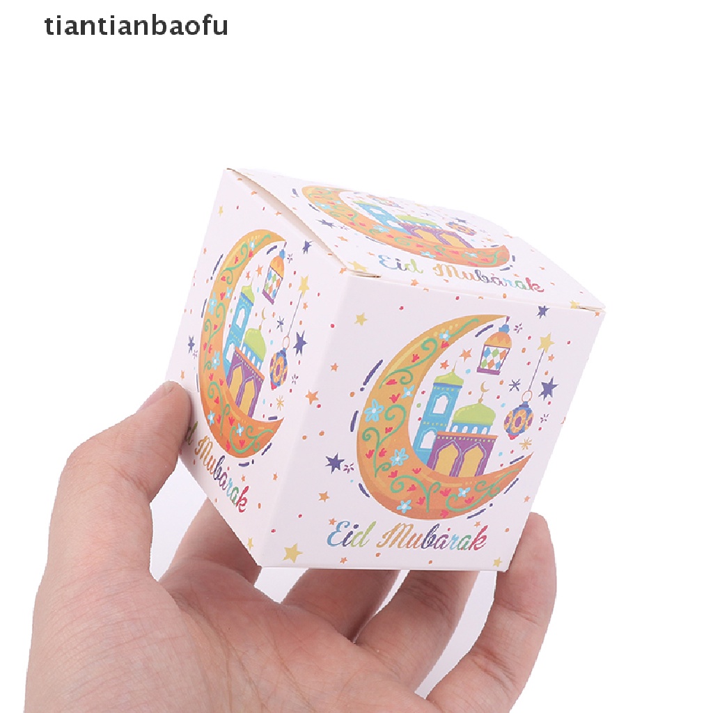 [tiantianbaofu] 5pcs Eid Mubarak DIY Paper Gift Box Candy Box Selamat Idul Fitri Perlengkapan Ramadhan Butik