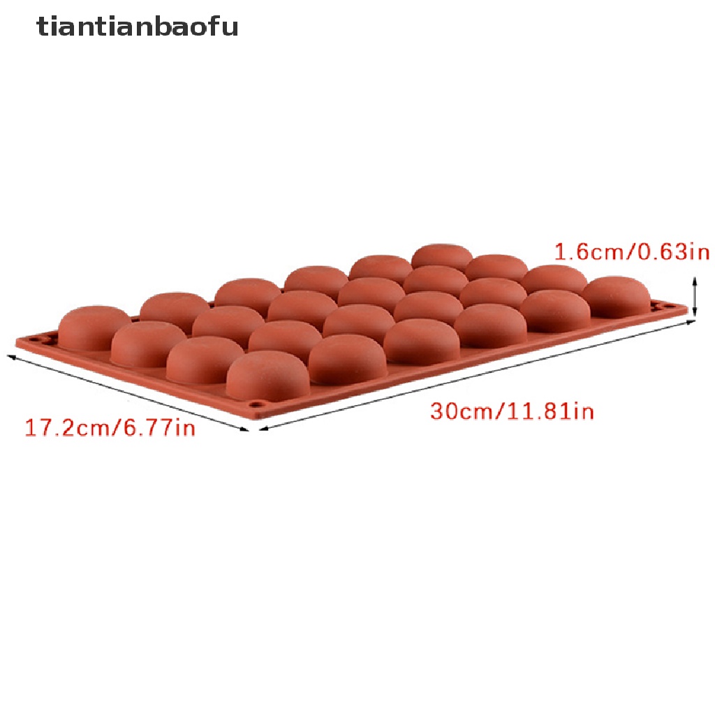 [tiantianbaofu] 1pc 28rongga Oblate Bentuk Bulat Cetakan Silikon Kue Mousse Tools Baking Mould Butik