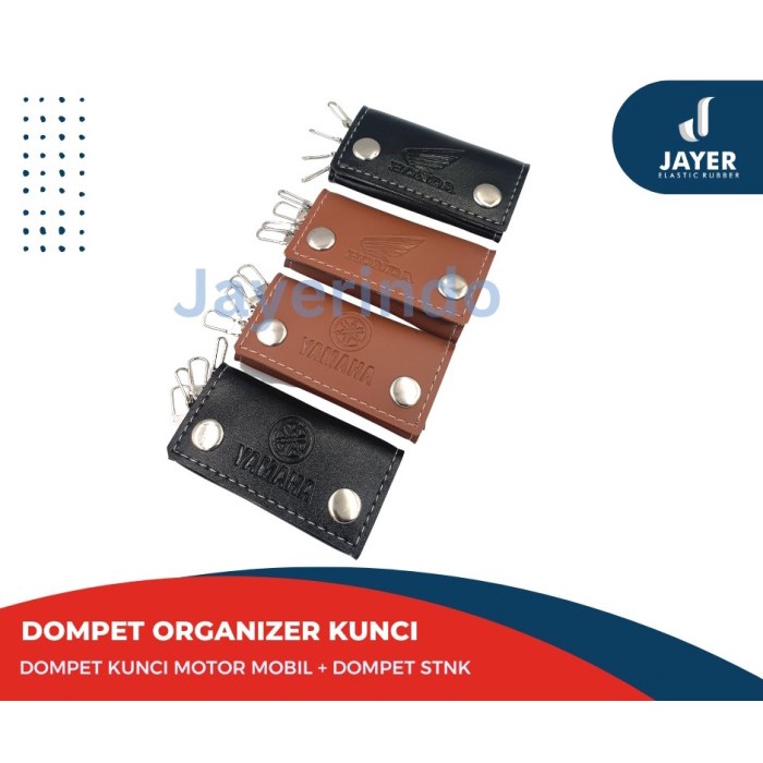 Dompet kunci motor mobil Kulit / Dompet Organizer Kunci 4 in 1