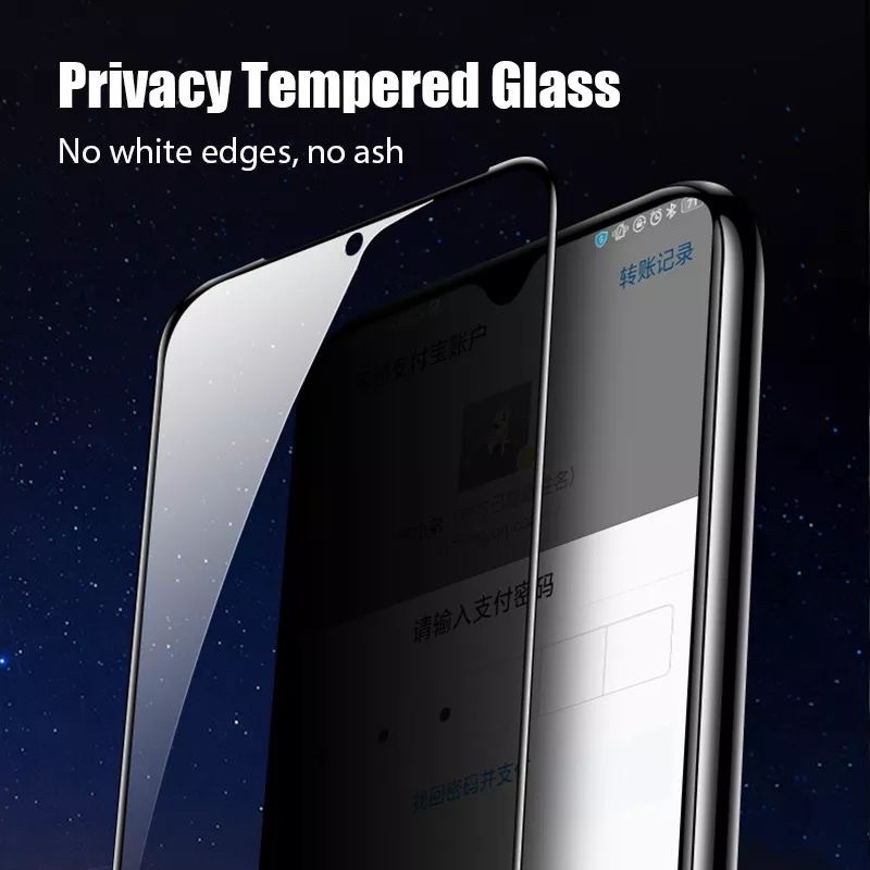 Tempered Glass Anti Spy Full Layar Samsung A11 A12 A13 4G A13 5G A14 4G A14 5G A21 A21s A31 A41 A51 A71 A81 A91 Anti Gores Anti Spy Privacy Full Layar List Hitam