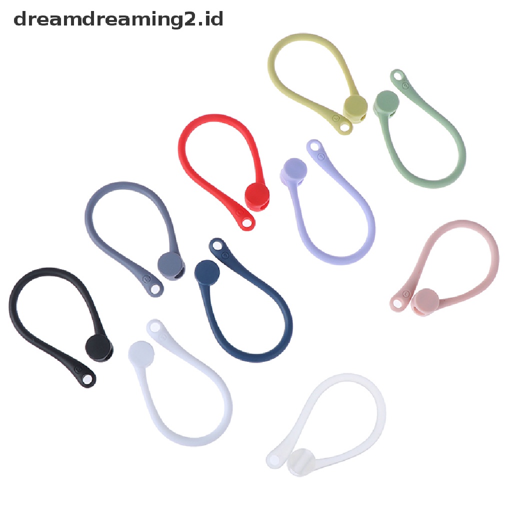 (hot) 1pasang Earhook Holder Untuk AirPods Strap Silikon Olahraga Kait Telinga Anti Hilang//