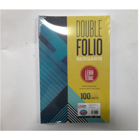 

Kertas Double Folio Bergaris SIDU isi 100 lembar
