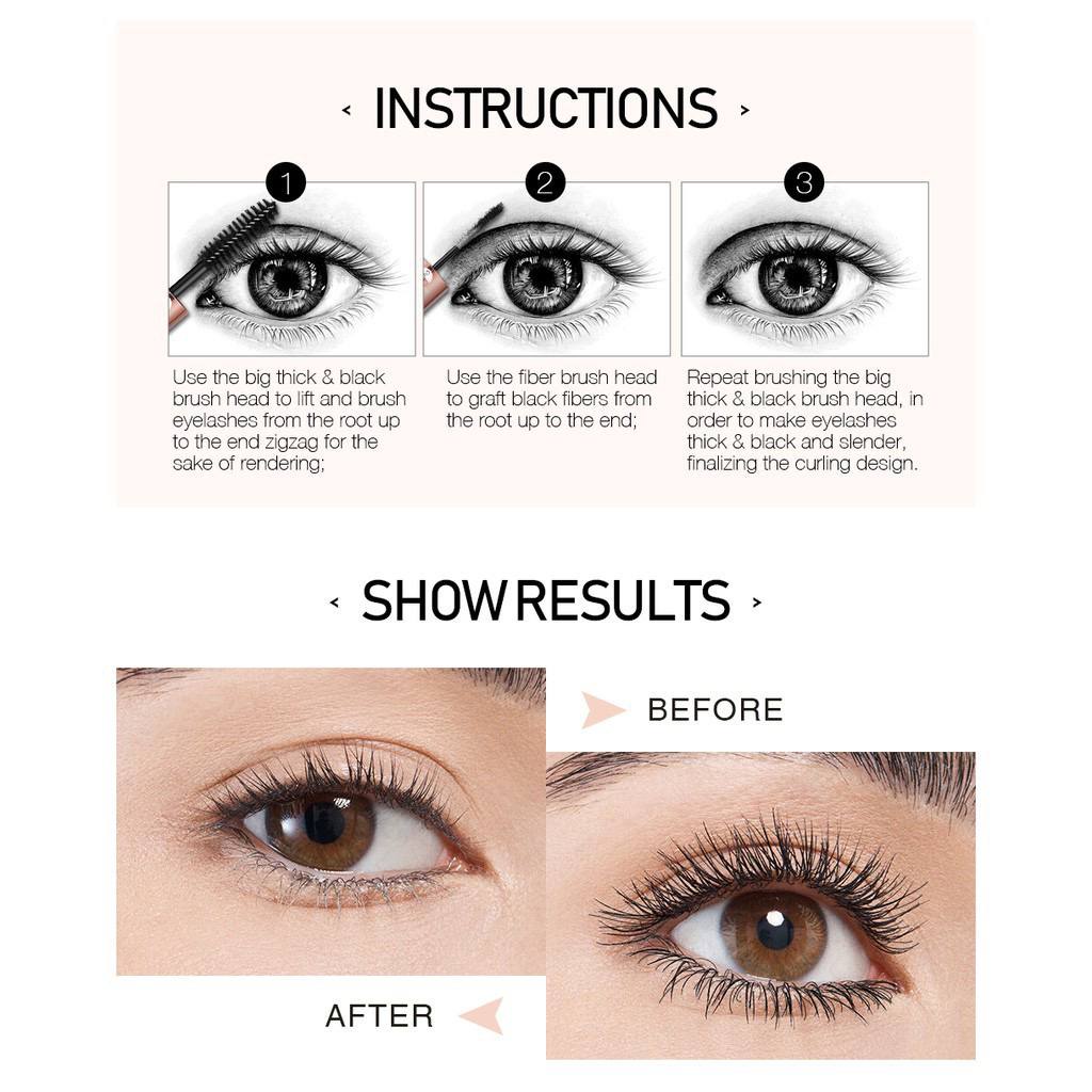 O.TWO.O Miracle Mascara 2 in 1 Silk Fiber Waterproof And Fast Dry 9135 [Emperor]