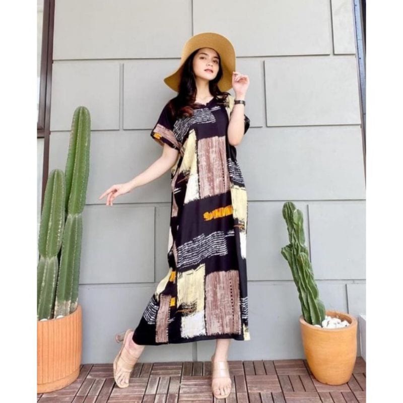 Daster Longdress Semata Kaki Bahan Rayon Adem Halus LD 120 CM