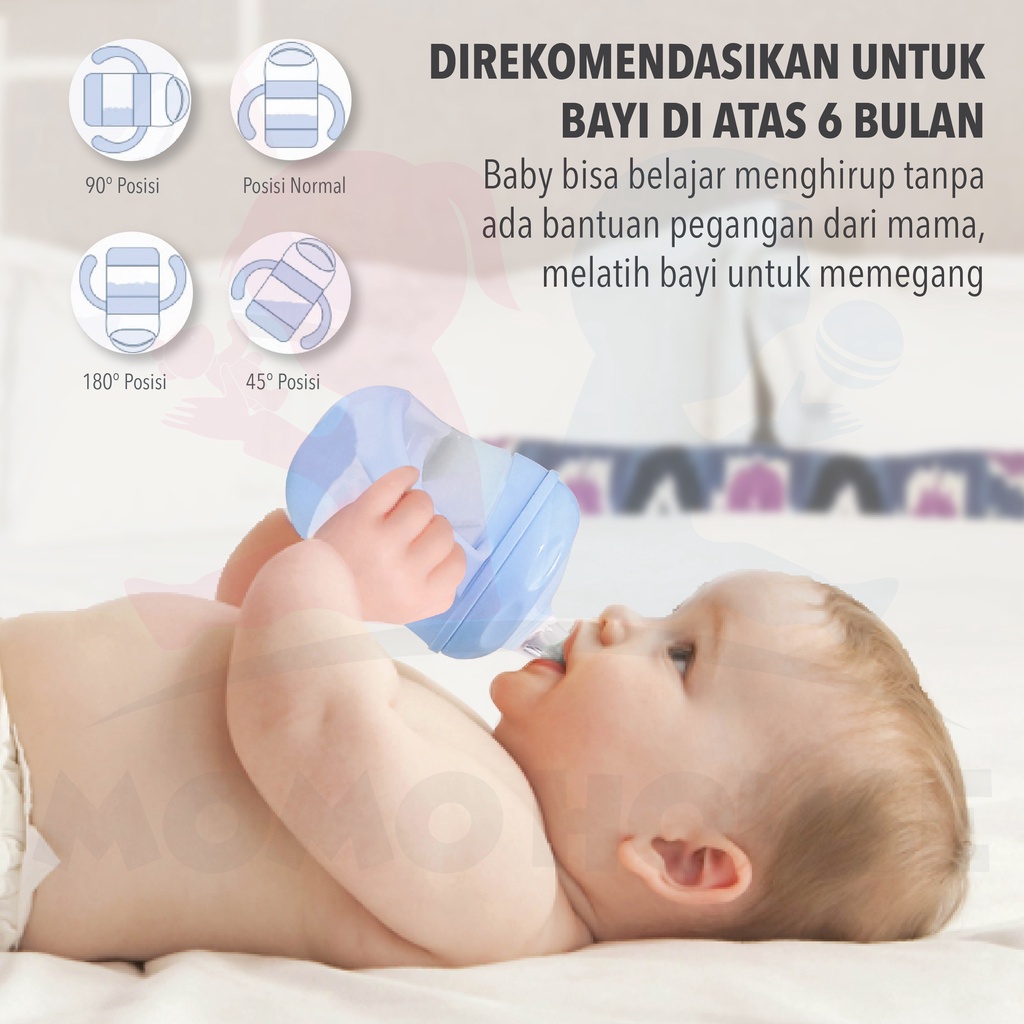 MOMO HOUSE Botol Minum Bayi Training Cup Bayi Gelas Minum Anak Training Cup Anti Tumpah 160ml