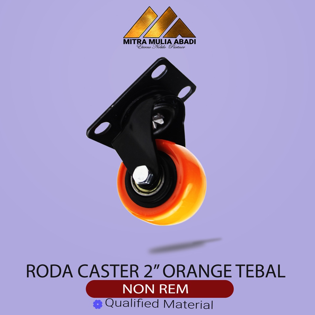 Roda Orange 4PCS Kaster/Kastor  2&quot; Inci TEBAL Plus Rem  dan Tanpa Rem  Serba guna