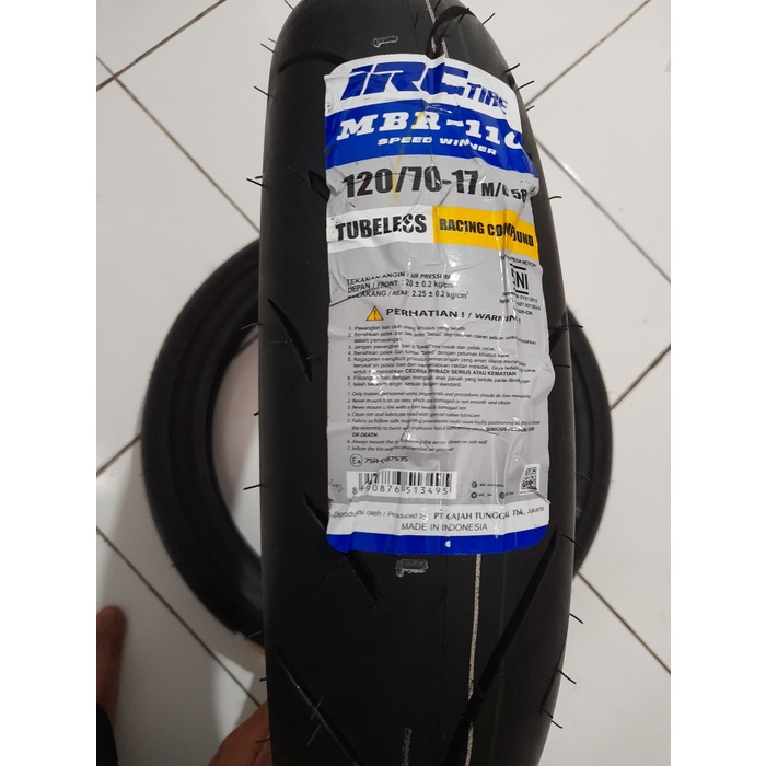 Ban  Motor Sport Tubeless IRC MBR-110 Ukuran 120 70 Ring 17 Tubeless