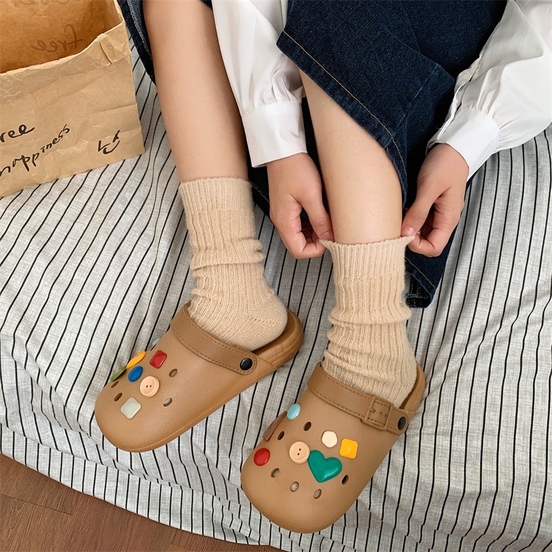 Karet Sendal Import Crocs Sepatu Sandal Jelly Wedges