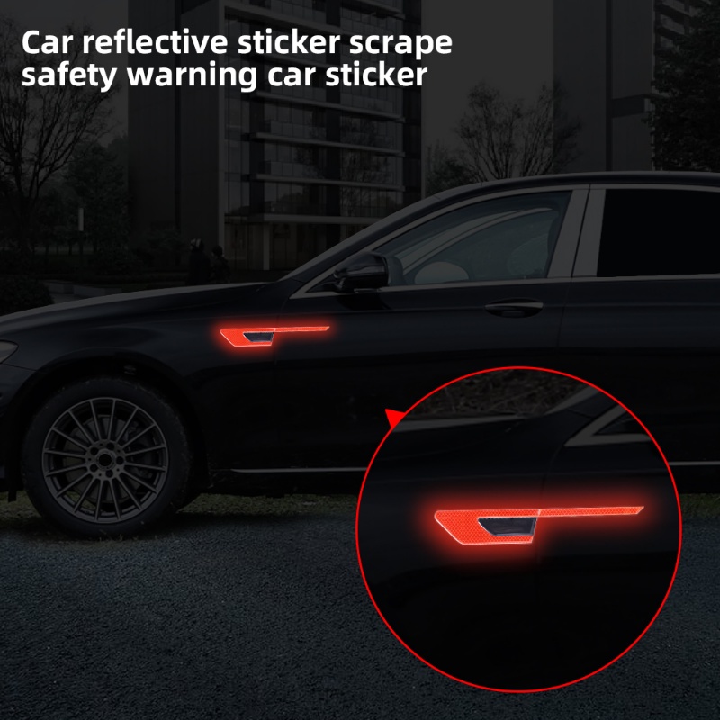 2pcs Mobil Bumper Reflektif Keselamatan Peringatan Strip Tape Serat Karbon Anti-Gores Self-adhesive Stiker Auto Styling Aksesoris
