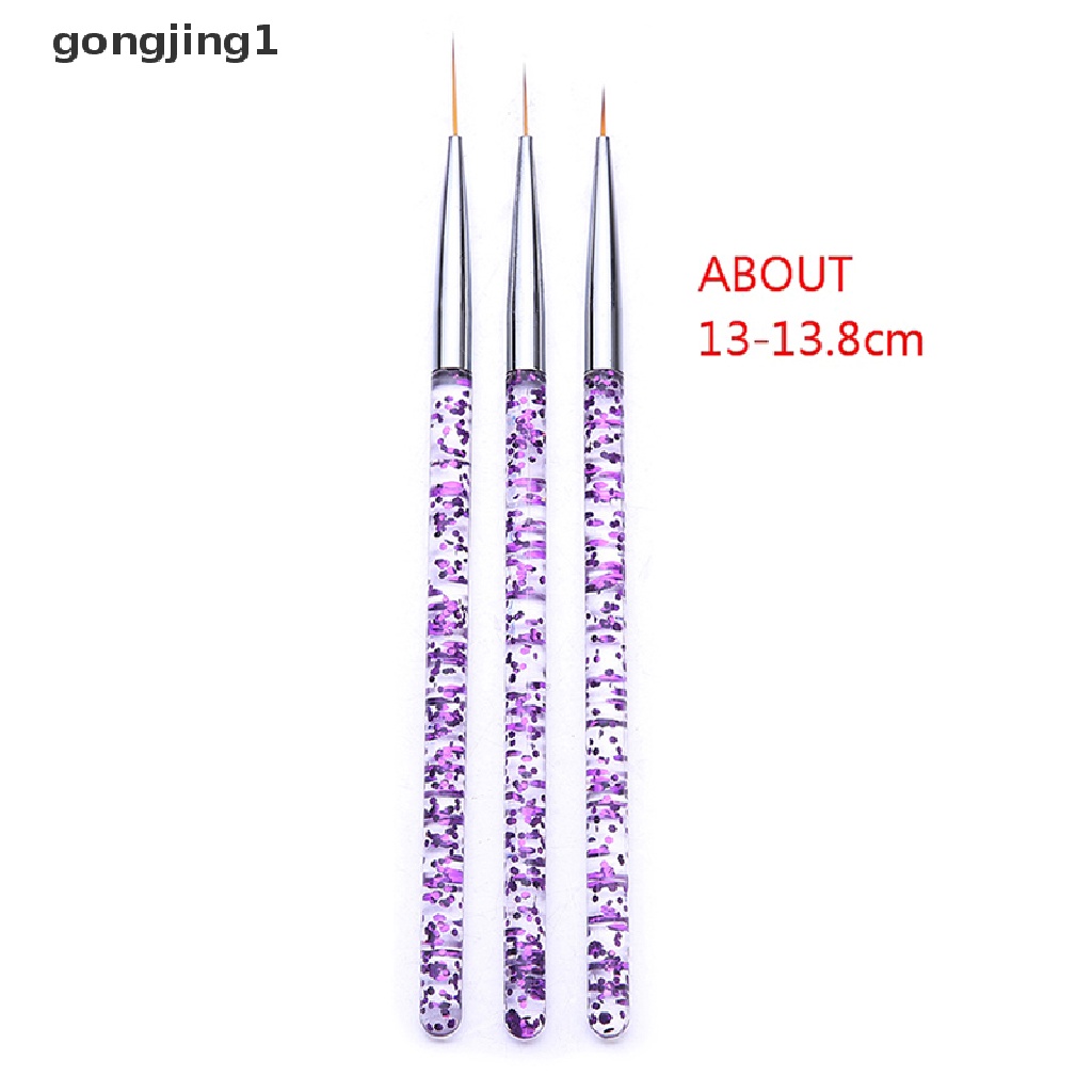 GGG 3pcs 7/9/11mm Sequins French Paing Brush Lines DIY Drawing Pen Manicure Tool ID