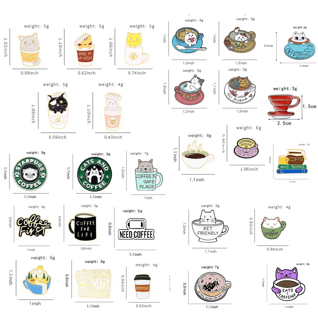 Kreatif Hewan Kucing Kopi Enamel Pin Coffee Pot Cangkir Paduan Bros Lencana Kerah Bros Cafe Perhiasan Hadiah Untuk Penggemar Teman