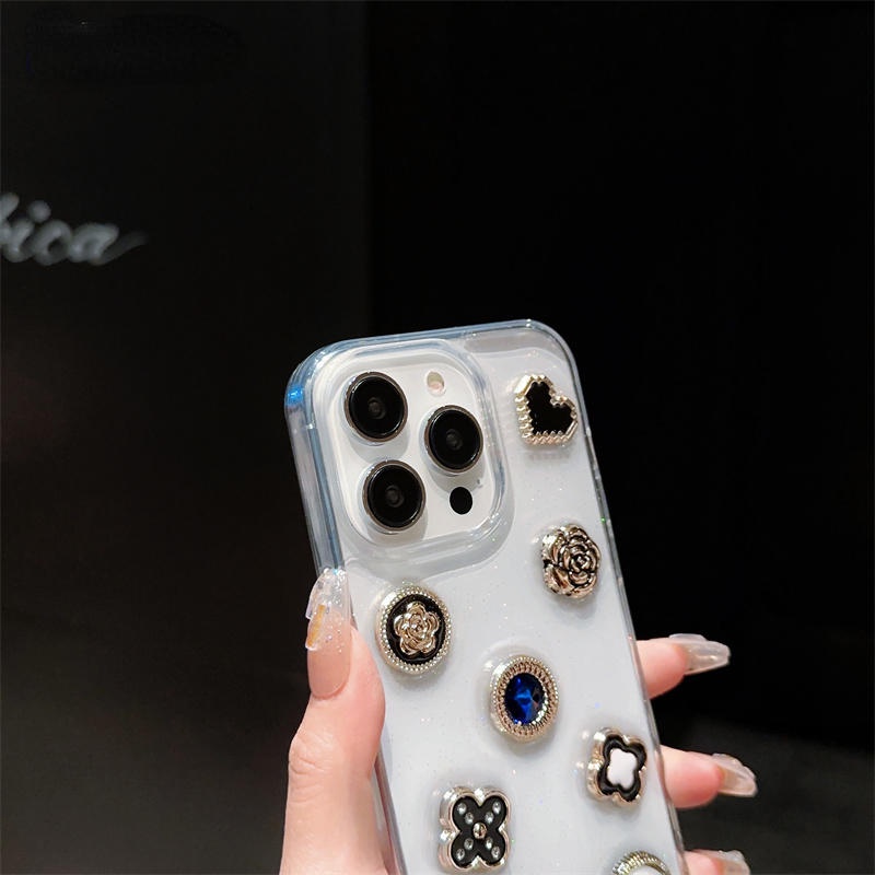 Glitter Casing Ponsel Transparan 3D Untuk iPhone 14 13 12 11 Pro MAX Plus Mini Epoxy Pelindung Soft Cover Untuk iPhone X XS MAX XR 7 8 Plus SE 2022 2020 14Plus 13Mini 12Mini