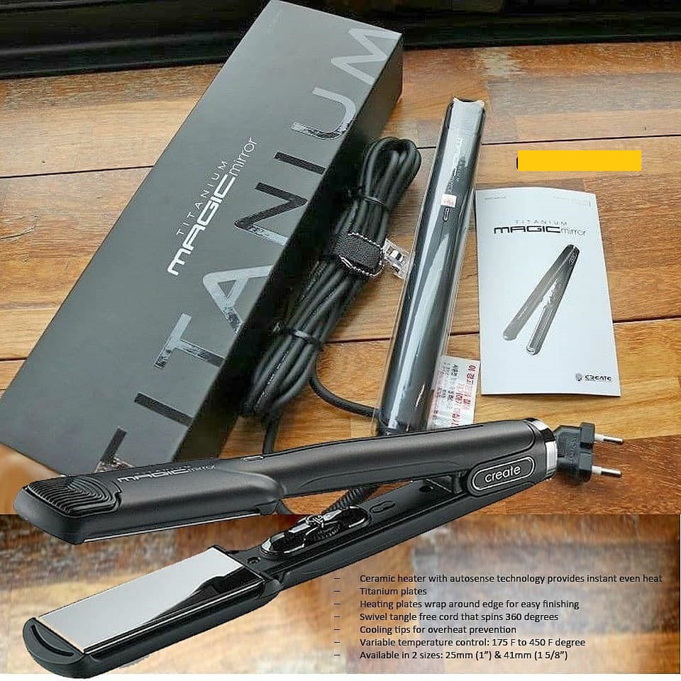 Catokan pelurus rambut Professional  Use Catok CERAMAGIC Titanium Magic Mirror CREATE