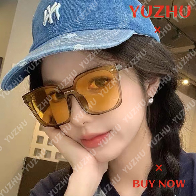 (YUZHU) Kacamata Hitam Warna Permen Fashion Korea Oversized Frame Square Onepiece Sunglasses Untuk Wanita/Pria