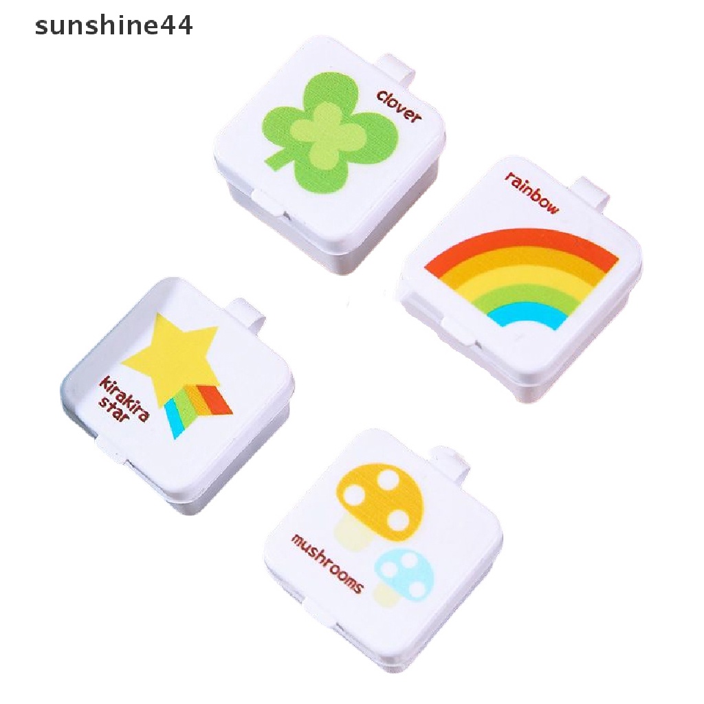 Sunshine1/4pcs Botol Saus Mini Square Portable Bento Sub-Botol Kotak Saus Plastik ID