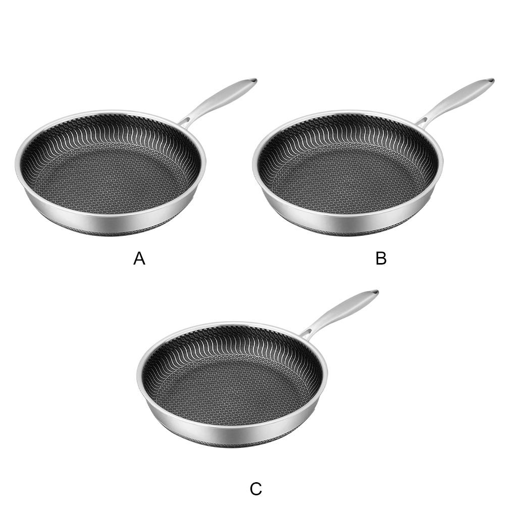 Wajan316 Goreng Steak Anti Lengket Wok Serba Guna Umum Kuali Honey Comb Flat Bottom Universal Cookware Kompor Induksi