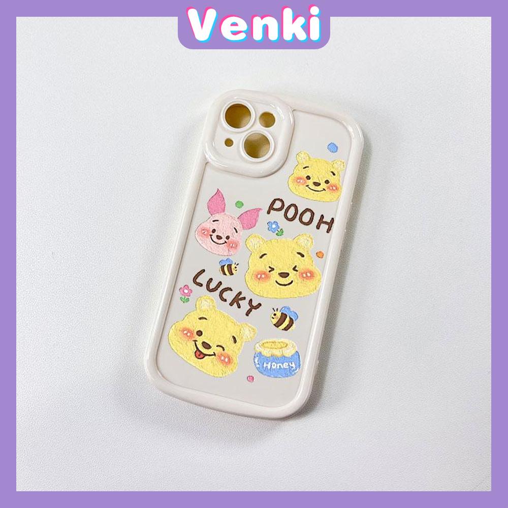 Case for iPhone 11 Soft TPU Glossy Round Edges Case Cute Cartoon Honey Bear Camera Protection Shockproof For iPhone 14 13 12 11 Pro Max 7 8 Plus X XR