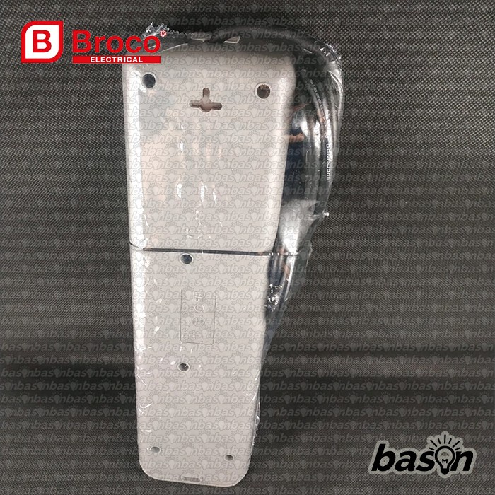 BROCO 15666 Stop Kontak Arde 6 Lubang Slanting + Kabel 1.5Meter + Saklar Individual