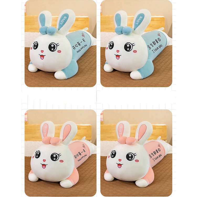 Boneka Mainan Mewah Kelinci Lucu Baru Boneka Kain Tidur Strip Lempar Bantal Sebagai Hadiah Kecil Untuk Perempuan